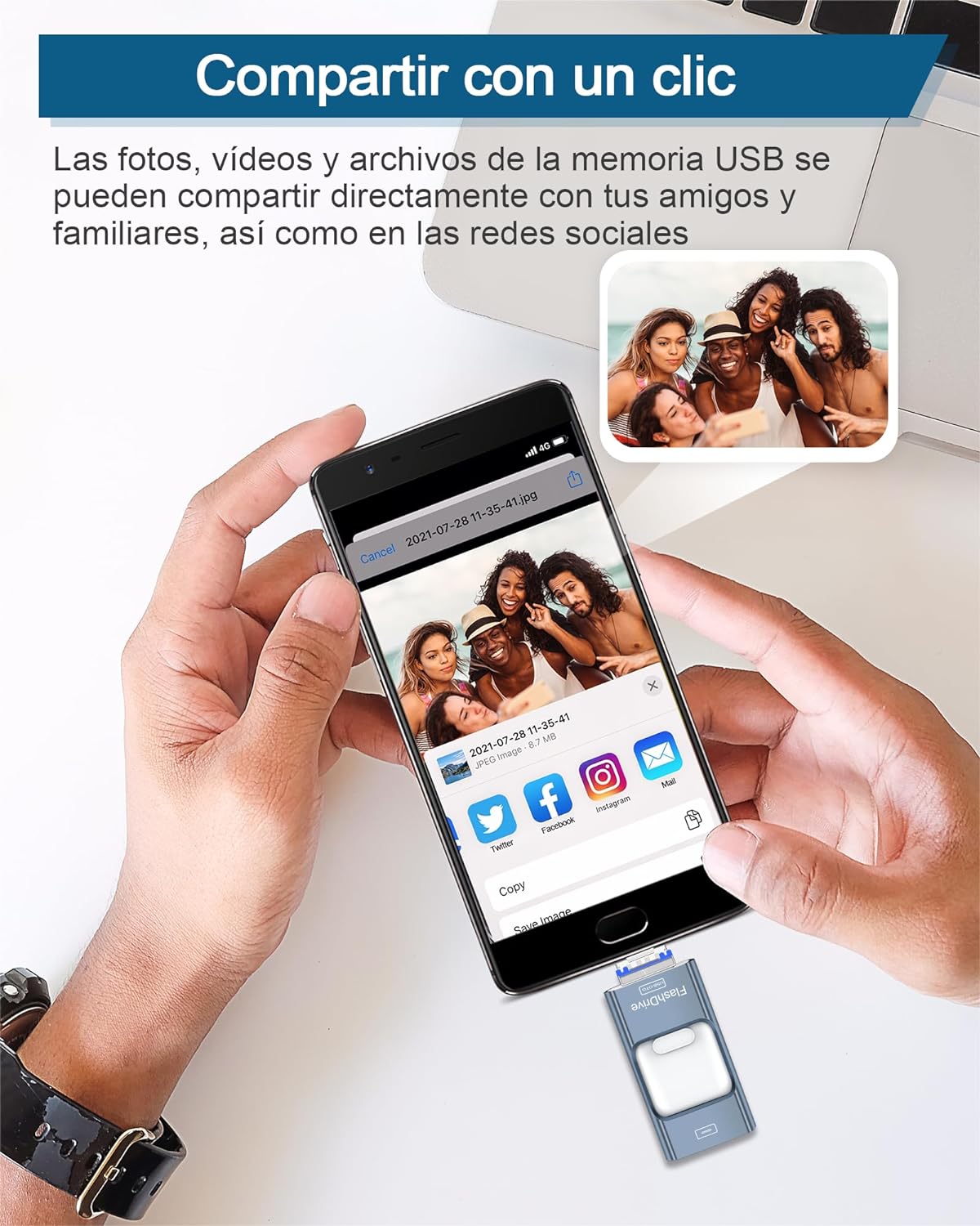 FLASH USB 4 EN 1 ALTA VELOCIDAD DE 64GB