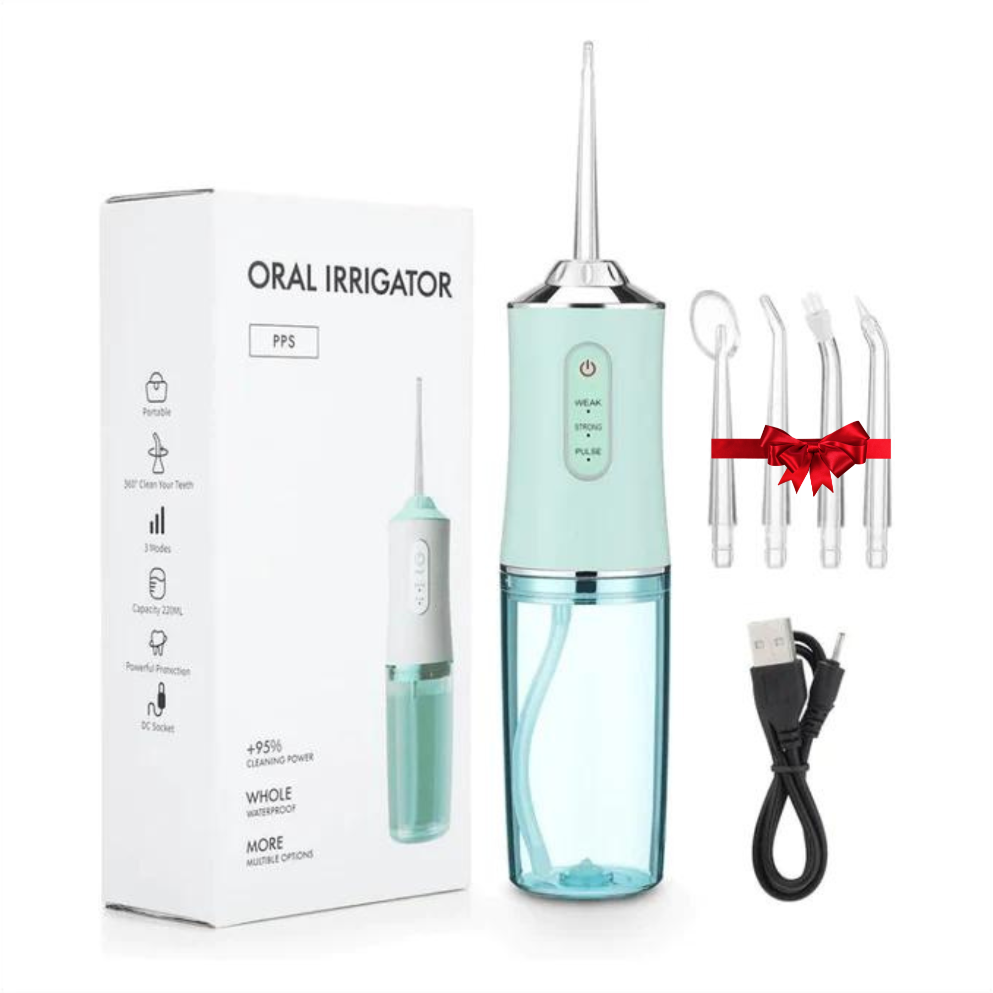 Irrigador Dental Profesional Eléctrico + 4 Boquillas de Regalo