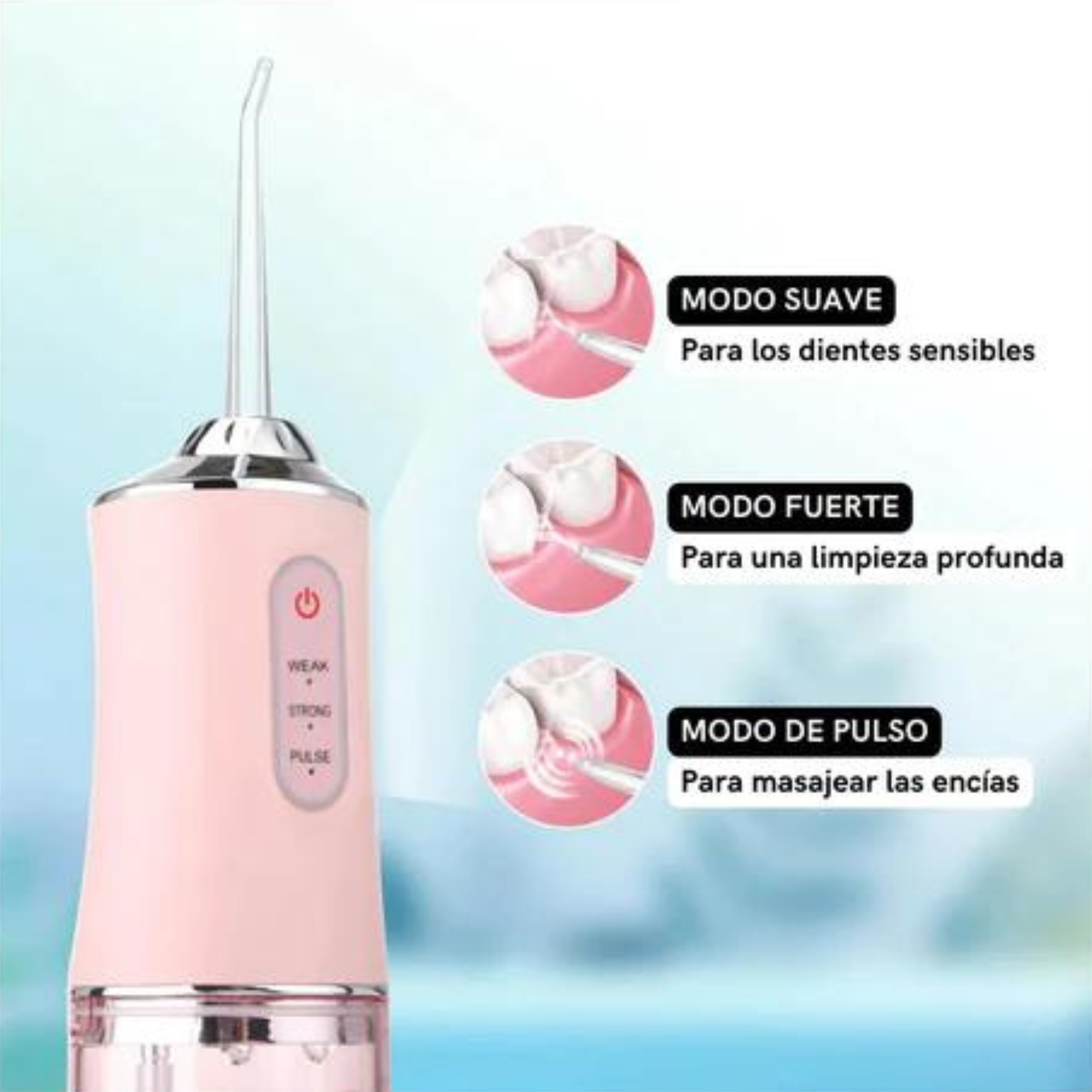 Irrigador Dental Profesional Eléctrico + 4 Boquillas de Regalo